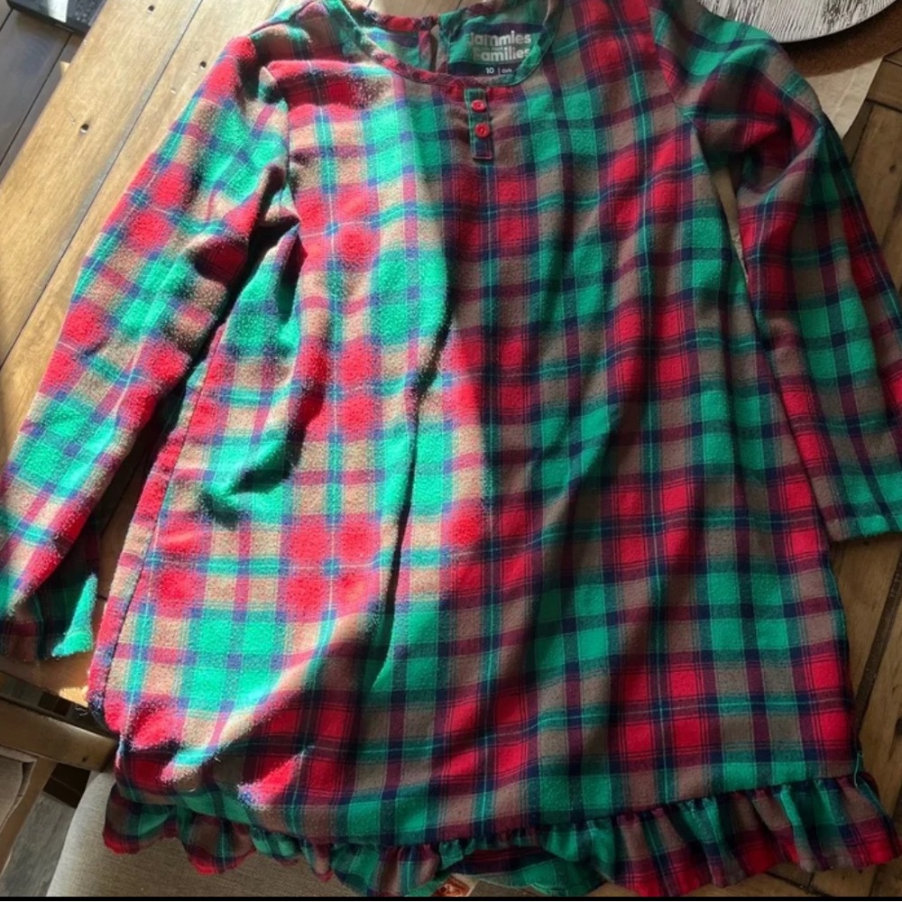 Plaid Kids Pajamas Nightgown